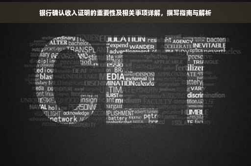 银行确认收入证明的重要性及相关事项详解，撰写指南与解析