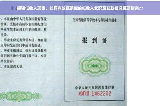 揭秘低收入现象，如何有效证明你的低收入状况及获取情况证明指南??