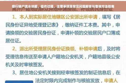 银行转户流水详解，操作过程、注意事项及常见问题解答与查询方法指南