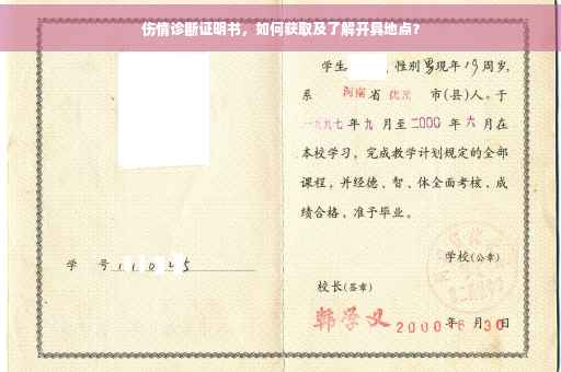 伤情诊断证明书，如何获取及了解开具地点？