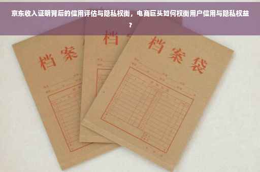 京东收入证明背后的信用评估与隐私权衡，电商巨头如何权衡用户信用与隐私权益？