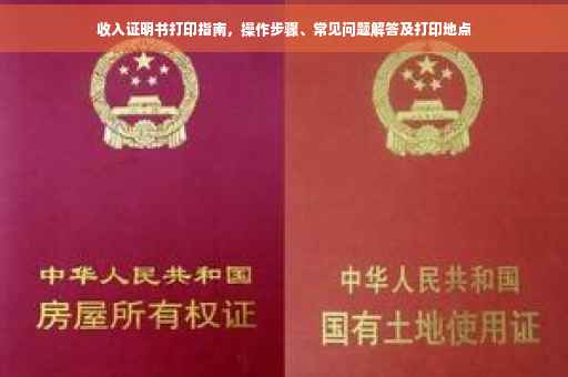 收入证明书打印指南，操作步骤、常见问题解答及打印地点