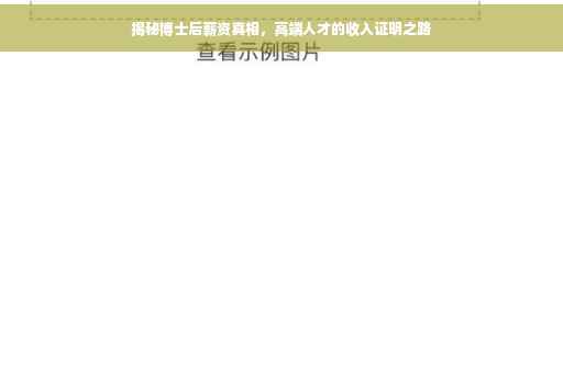 揭秘博士后薪资真相，高端人才的收入证明之路