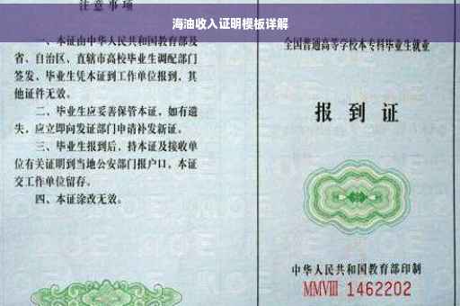 海油收入证明模板详解