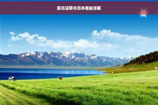 超市证明书范本模板详解