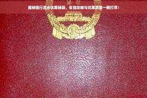 揭秘银行流水优惠秘籍，省钱攻略与优惠政策一网打尽！