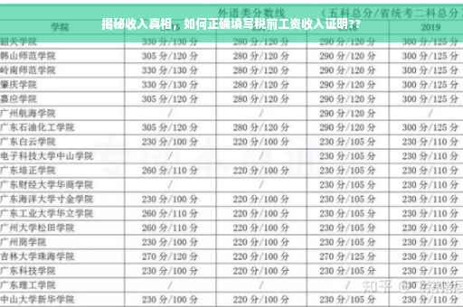 揭秘收入真相，如何正确填写税前工资收入证明??