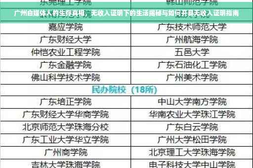 广州自媒体人的生存真相，无收入证明下的生活揭秘与如何开具无收入证明指南