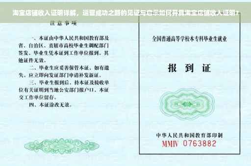 淘宝店铺收入证明详解，运营成功之路的见证与启示如何开具淘宝店铺收入证明？