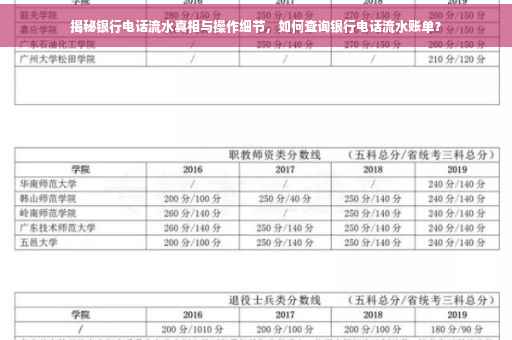 揭秘银行电话流水真相与操作细节，如何查询银行电话流水账单？