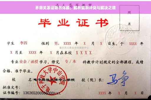 矛盾关系证明书详解，解析复杂冲突与解决之道