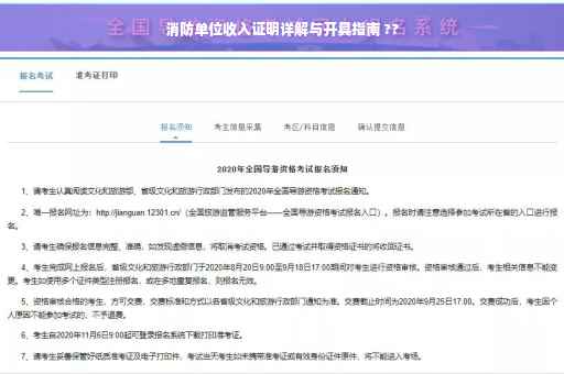 消防单位收入证明详解与开具指南 ??