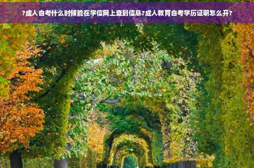 ?成人自考什么时候能在学信网上查到信息?成人教育自考学历证明怎么开?
