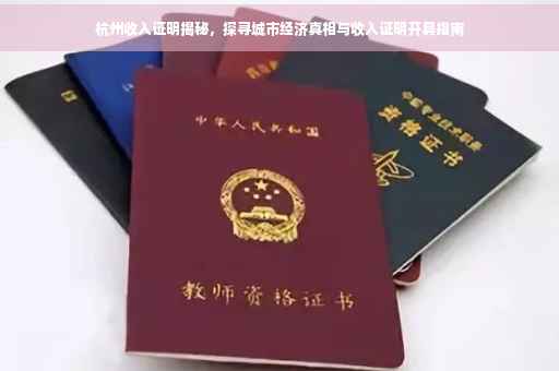 杭州收入证明揭秘，探寻城市经济真相与收入证明开具指南