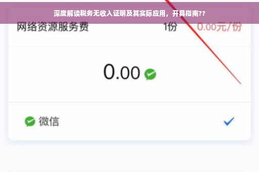 深度解读税务无收入证明及其实际应用，开具指南??