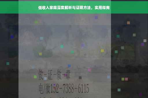 低收入家庭深度解析与证明方法，实用指南
