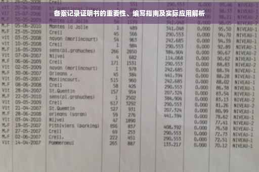 备案记录证明书的重要性、编写指南及实际应用解析
