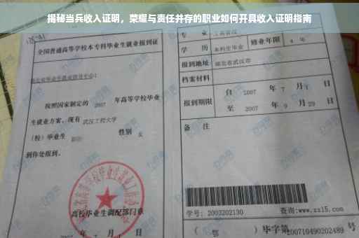 揭秘当兵收入证明，荣耀与责任并存的职业如何开具收入证明指南
