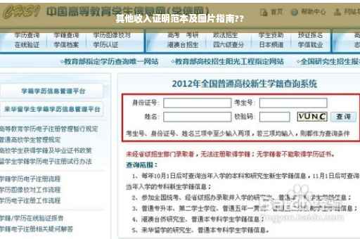 其他收入证明范本及图片指南??
