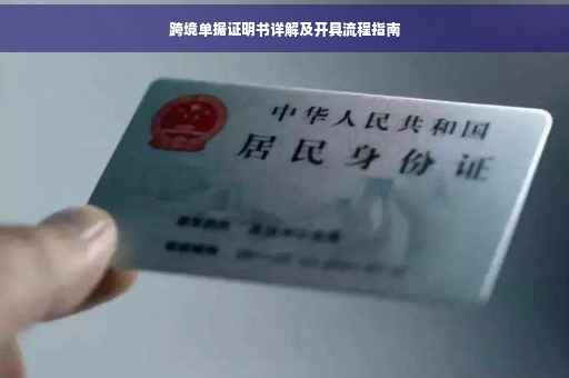 跨境单据证明书详解及开具流程指南