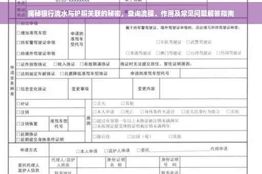 揭秘银行流水与护照关联的秘密，查询流程、作用及常见问题解答指南