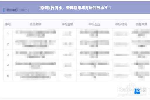 揭秘银行流水，查询期限与背后的故事?⚡️