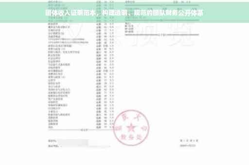 团体收入证明范本，构建透明、规范的团队财务公开体系