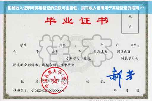 揭秘收入证明与英语签证的关联与重要性，撰写收入证明用于英语签证的指南 ??