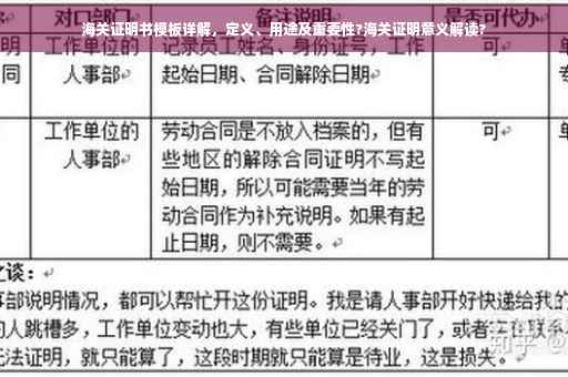 海关证明书模板详解，定义、用途及重要性?海关证明意义解读?