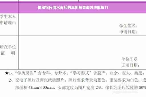 揭秘银行流水背后的真相与查询方法解析??