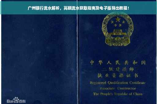 广州银行流水解析，高额流水获取指南及电子版导出教程！
