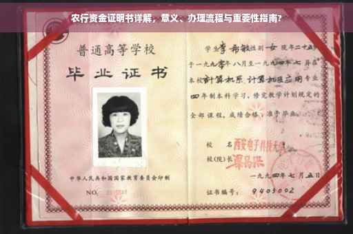 农行资金证明书详解，意义、办理流程与重要性指南?