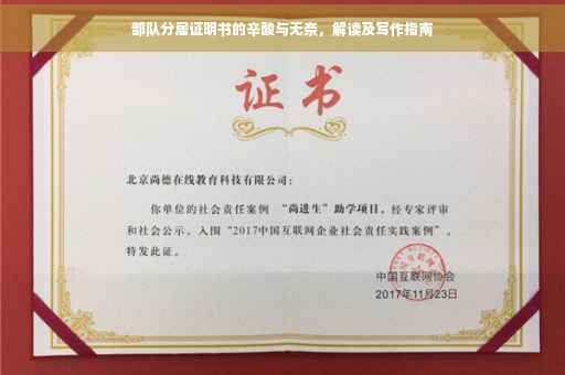 部队分居证明书的辛酸与无奈，解读及写作指南