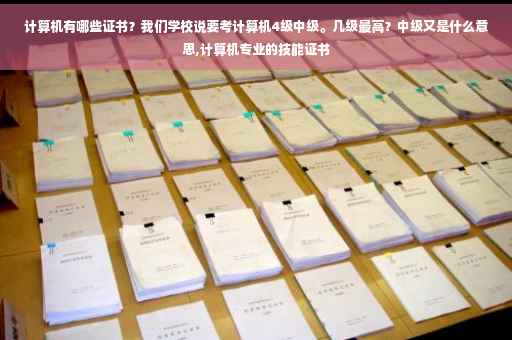 计算机有哪些证书？我们学校说要考计算机4级中级。几级最高？中级又是什么意思,计算机专业的技能证书