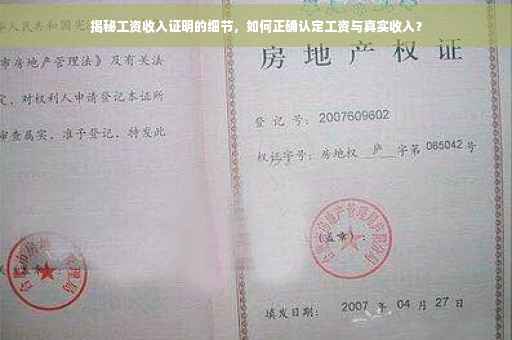 揭秘工资收入证明的细节，如何正确认定工资与真实收入？