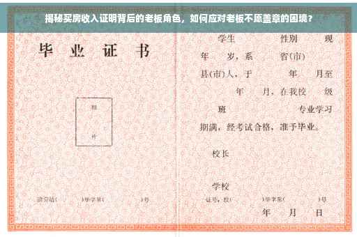 揭秘买房收入证明背后的老板角色，如何应对老板不愿盖章的困境？