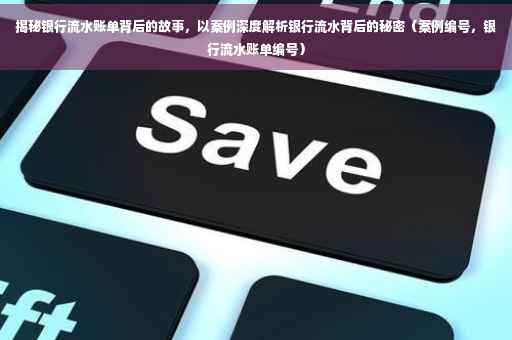 揭秘银行流水账单背后的故事，以案例深度解析银行流水背后的秘密（案例编号，银行流水账单编号）