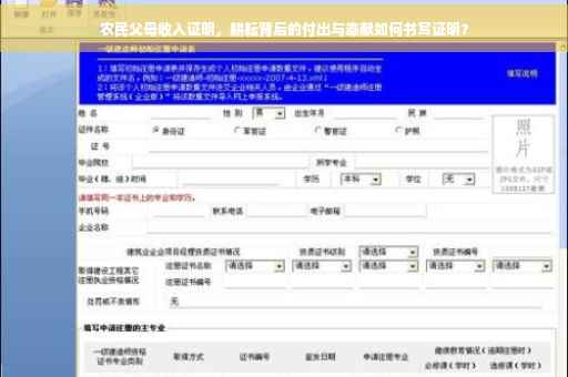 农民父母收入证明，耕耘背后的付出与奉献如何书写证明？
