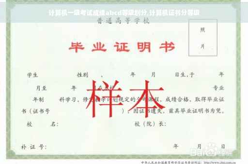 计算机一级考试成绩abcd等级划分,计算机证书分等级