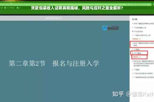 贷款包装收入证明真相揭秘，风险与应对之策全解析?