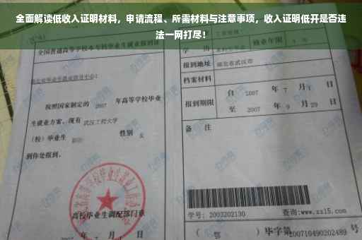 全面解读低收入证明材料，申请流程、所需材料与注意事项，收入证明低开是否违法一网打尽！