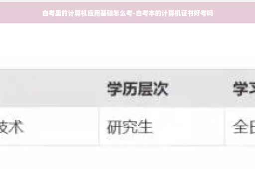 自考里的计算机应用基础怎么考-自考本的计算机证书好考吗