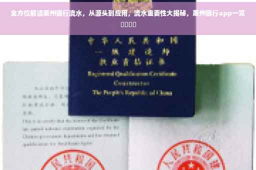 全方位解读惠州银行流水，从源头到应用，流水重要性大揭秘，惠州银行app一览​​​​
