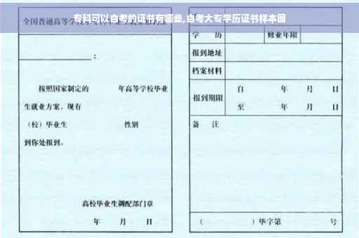 专科可以自考的证书有哪些,自考大专学历证书样本图