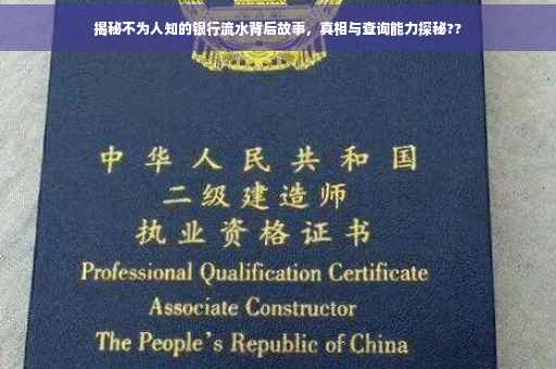 揭秘不为人知的银行流水背后故事，真相与查询能力探秘??