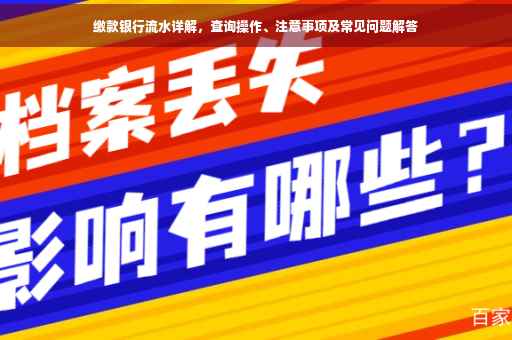 缴款银行流水详解，查询操作、注意事项及常见问题解答