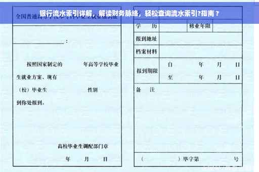 银行流水索引详解，解读财务脉络，轻松查询流水索引?指南 ?