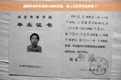 揭秘购房财务真相与策略选择，收入证明及样板指南 ??