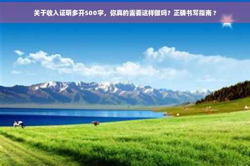 关于收入证明多开500字，你真的需要这样做吗？正确书写指南 ?
