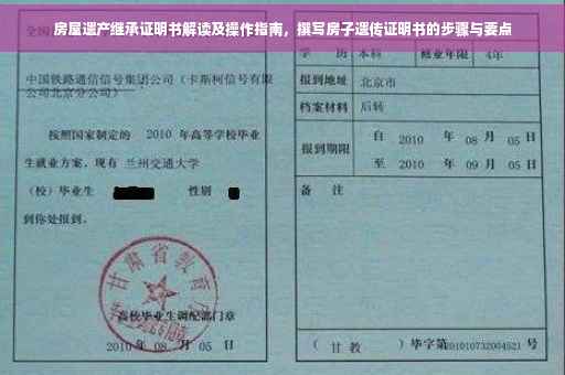 房屋遗产继承证明书解读及操作指南，撰写房子遗传证明书的步骤与要点